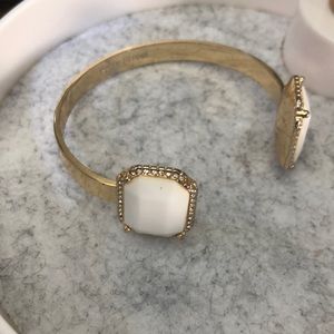 Beautiful cuff bracelet white stones